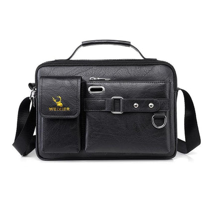 New Men Shoulder Bag Men Crossbody Bags - PU Leather Handbag - Men Messenger Bags Top handle Tote Bag for Male (3MA1)(LT4)(1U78) - Deals DejaVu