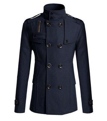 Autumn Winter Coat Black Korean Fashion Wool Casual Woolen Trench Coats (D100)(TM4)(CC1) - Deals DejaVu