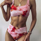 New High Waist  Bikini set - Bandeau Swimsuit Sexy Marble Print Bikini Women Swimwear - Two-pieces Bather Bathing Suit (TB8D)(1U26)(F26) - Deals DejaVu
