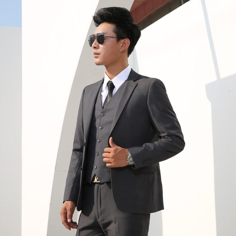 Men Suits - Slim Business Formal Casual Classic Suit - Wedding Groom Party Prom Suit (T1M)