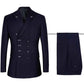 Men's Suits Slim Fit New Fashion Suit - Double Breasted Peak Lapel Navy Blue Black Suit (T1M)