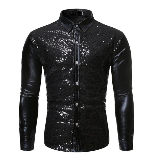 Trending Sequin Glitter Dress Shirt