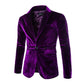 Shiny Velvet Blazer Jacket - Spring New Slim Fit Club Party Wedding Dress Blazers (T2M)(CC5)