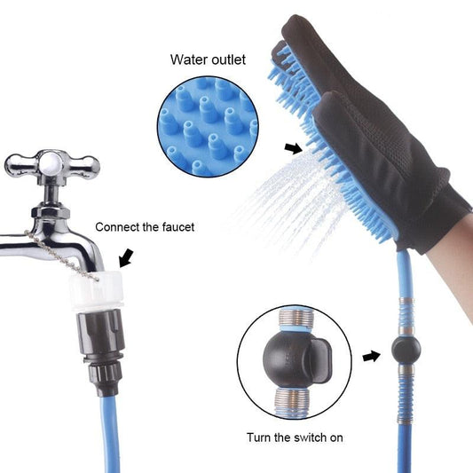 Shower Dog Pet Shower Head Handheld Cat Bathing Shower Tool - Sprayer Bathing Glove 360 Washing Hair (D72)(4W2)