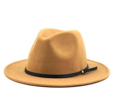 Great Trending Wool Vintage Trilby Felt Fedora Hat - With Wide Brim - Elegant Jazz Hat (WH8)