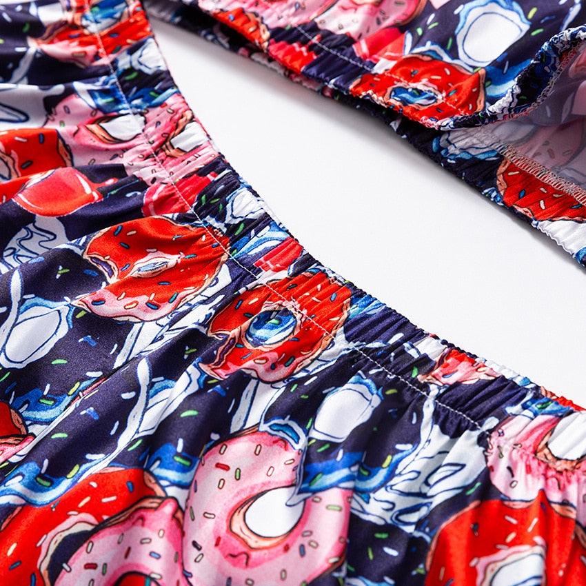 Gorgeous Women's Sleepwear Sets - Summer Fashion Silk Suspenders Pajamas Set -V-neck Thin Section (3U90)
