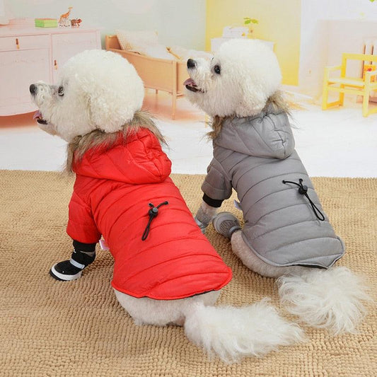 Small Dog Clothes - Winter Warm Pet Dog Jacket - Soft Fur Hooded Coat Puppy Clothing (2U69)