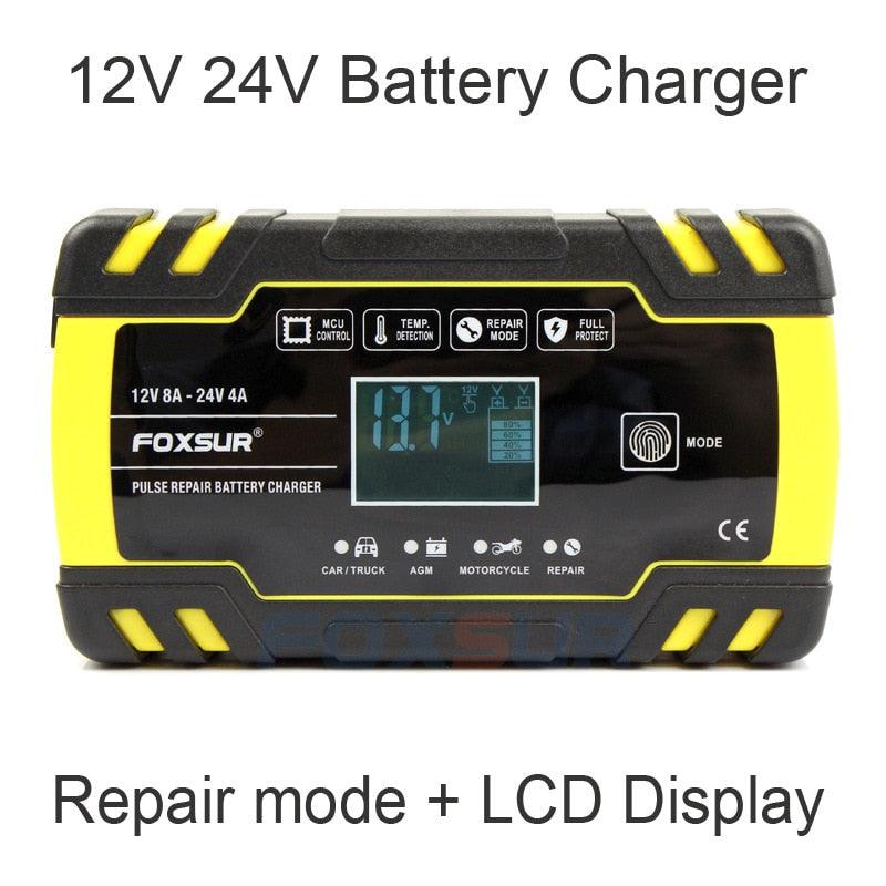 Smart 12V 8A 24V 4A Fully automatic Car Battery Charger Digital LCD Display Fast Charging (CT6)(3U60)