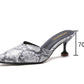Trending Snake Pattern Style Pumps Shoes - PU Leather Shoes - Female Pointed Toe (D37)(SH1)(SS1)