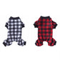Soft Fleece Dog Clothes - Winter Dog Jumpsuit Clothing - Four Legs Warm Dog Coat Plaid Pajamas (2U69)