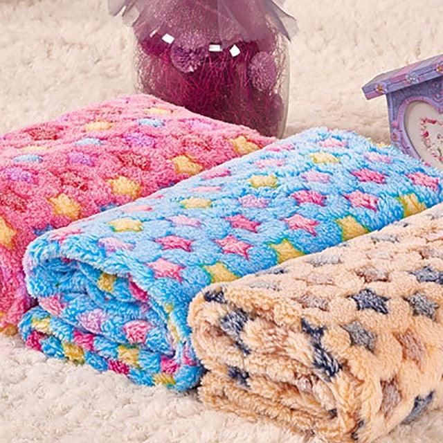 Great Soft Pet Dog Blanket - Flannel Cotton Stars Print Washable Pet Mat - Warm Sleeping Beds (1U74)