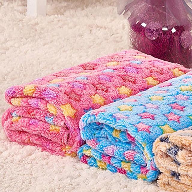 Great Soft Pet Dog Blanket - Flannel Cotton Stars Print Washable Pet Mat - Warm Sleeping Beds (1U74)