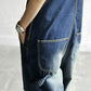 Great Women's Casual Overalls - Lady Oversized Hole Ripped Baggy Strap Jeans (TBL1)