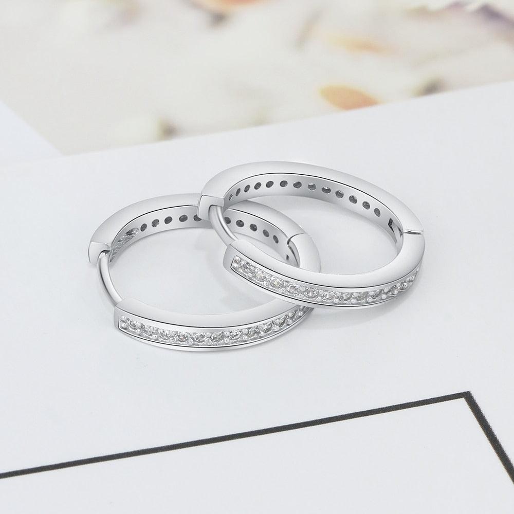 Great 925 Sterling Silver Hoop Earrings - Women Round Circle Earrings (2U81)