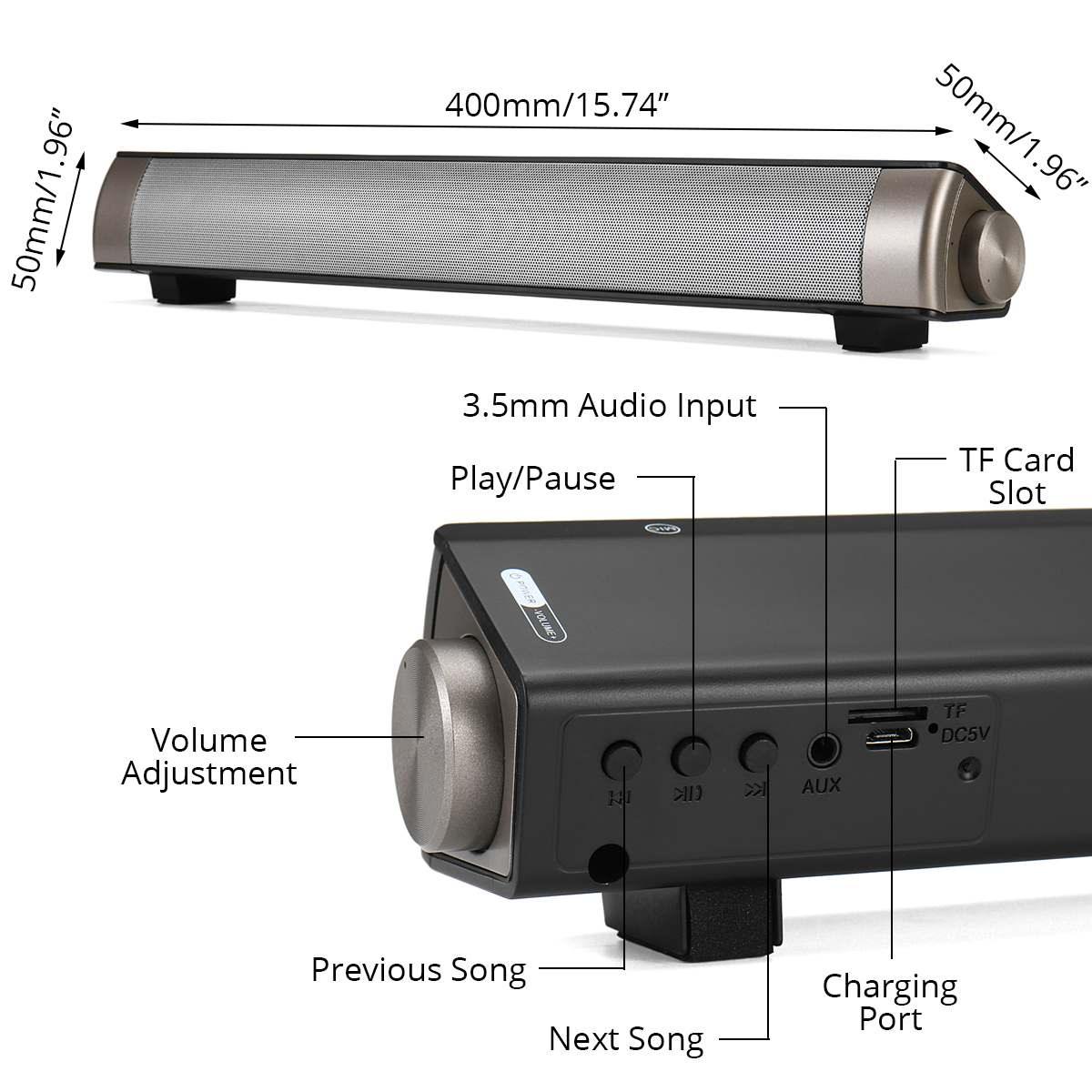 Soundbar Bluetooth Speaker - Phone Computer Stereo Music surround Outdoor Speakers (HA5)(HA2)(1U57)