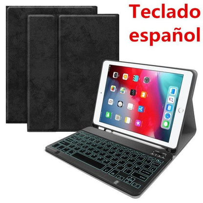 English Spanish Russian Backlit Keyboard Case - for iPad 7th 10.2 2019 Air 3 10.5 Pro 11 2020 9.7 2018 Cover (TLC3)(F47)
