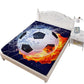 Sports Design Bed Sheet 3D Fire Football Print Fitted Sheet King Queen Bedding Teens Sheet (5BM)