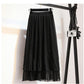 Spring Women Chiffon Skirt - Vintage Double Ruffle A line Long Skirts - Elegant High Waist Pleated Skirts (2U22)