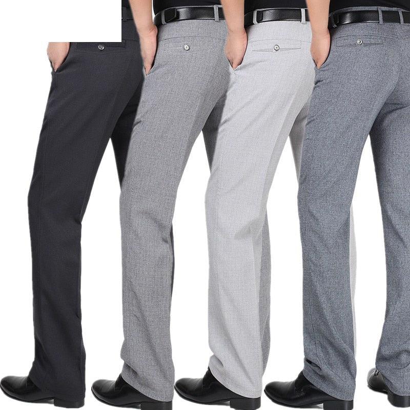 Spring Summer Suit Pants - Loose Men's Dress Pants - Classic Straight Formal Trousers (TG1)