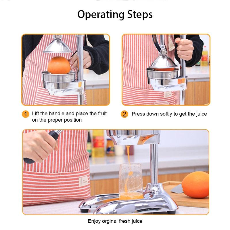 Great Stainless Steel Citrus Fruits Squeezer - Orange Lemon Juicer - Fruit Pressing Machine (H7)(1U59)