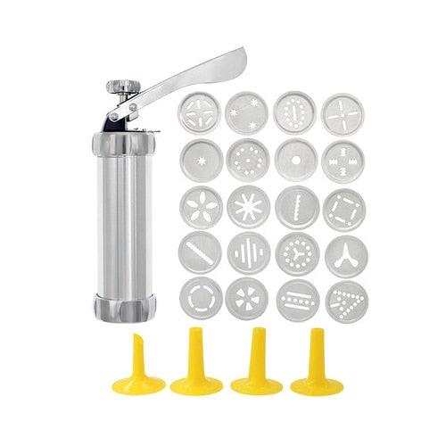 Stainless Steel Cookie Press Machine - Biscuit Cake Decorating Tools Maker With 4 Nozzles 20 Cookie Molds (AK3)(AK2)