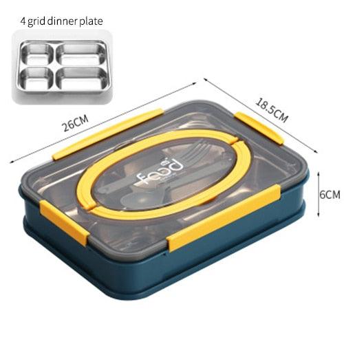 Stainless Steel Insulated Lunch Box - student School Compartment Lunch Box Tableware (2AK1)(F61)