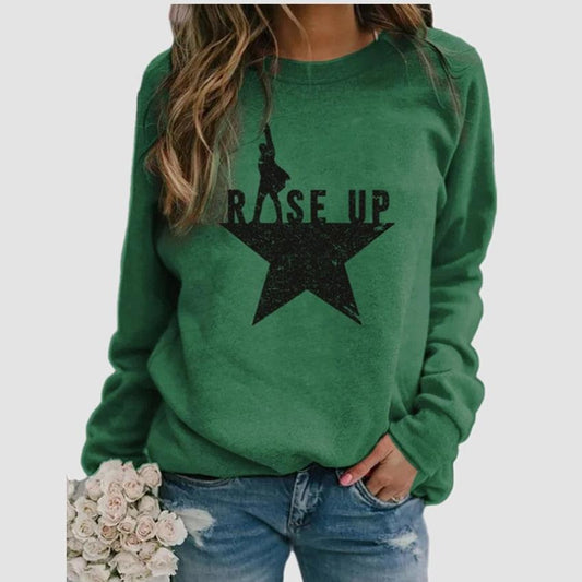 Super Stars Print Sweatshirts - Women Long Sleeve Top - Autumn Casual New O-neck Sweatshirt (3U19)(3U23)