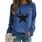 Super Stars Print Sweatshirts - Women Long Sleeve Top - Autumn Casual New O-neck Sweatshirt (3U19)(3U23)