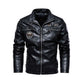 Great Leather Jacket - Men Winter Motorcycle PU Leather Jacket - Stand Collar Casual Slim Coat (TM3)