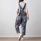 Trending Streetwear Summer Women's Jumpsuits - Floral Printed Rompers - Pockets Drop Crotch (TBL1)