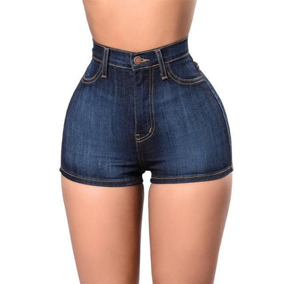 Gorgeous Women's Shorts - Bottoms Casual Short - Jeans Elastic High Waist With Pocket Mini Shorts (TBL2)(F32)