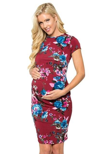 Trending Summer Maternity Dress - Flower Plus Size Dresses (1Z1)(Z9)(3Z1)(Z7)(Z6)