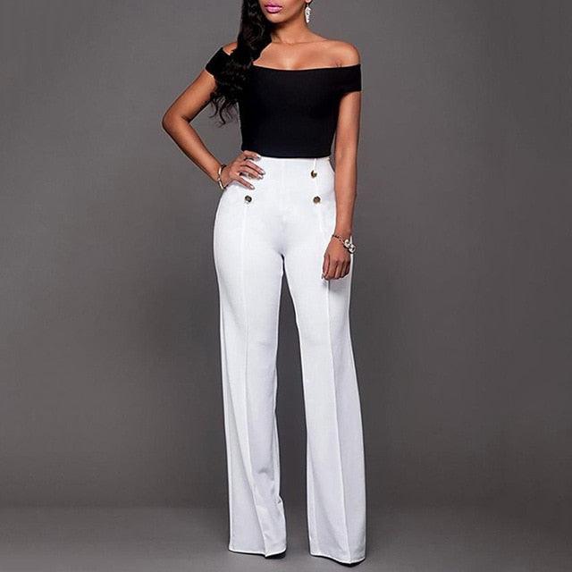 Gorgeous Fashion Women Mid Waist Slim Fit Pants - Stretchy Bell Bottom Flare Trousers - Wide Leg Pants (BP)(BCD3)