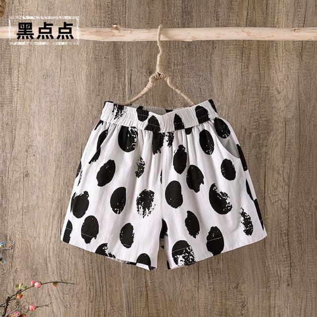 Gorgeous Summer Cotton Women's Shorts - Plus Size - Elastic High Waist - Casual Print Shorts (TBL2)(F32)