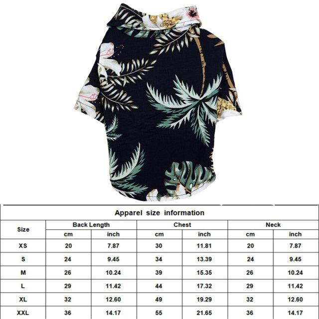 Dog Clothes - Summer Beach Shirt Dog Cute Print Hawaii Beach Casual Pet Travel Shirt (2U69)