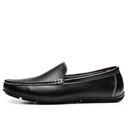Summer Driving Slip On Shoes - Soft Genuine Leather Fat Shoes for Men (D12)(MSC2)