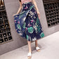 Summer Floral Print Boho Women Skirt - Casual High Waist Midi Skirt - Elegant A Line Skirts (2U22)