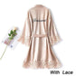 Cute Women's Robe - Faux Silk Bride Party Embroidery Dressing Gown - Sleepwear Robes (D90)(ZP4)