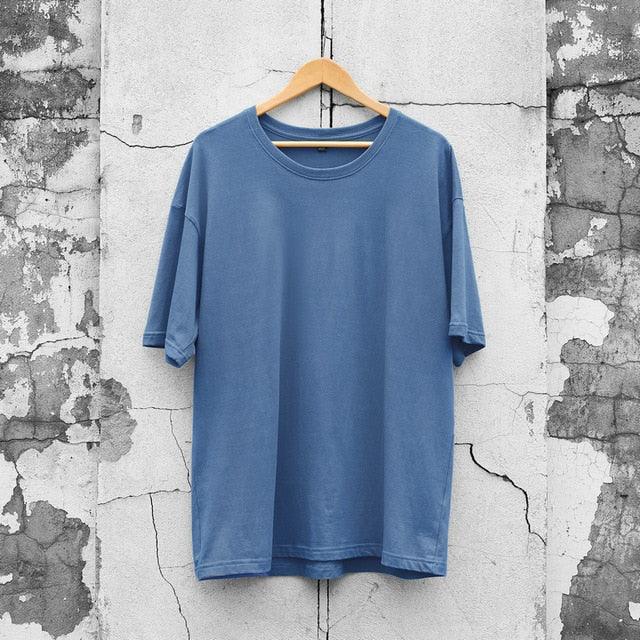 Summer New Men's 100% Cotton T-Shirt - Solid Color Soft Touch Fabric Men's Basic Tops (D8)(TM8)