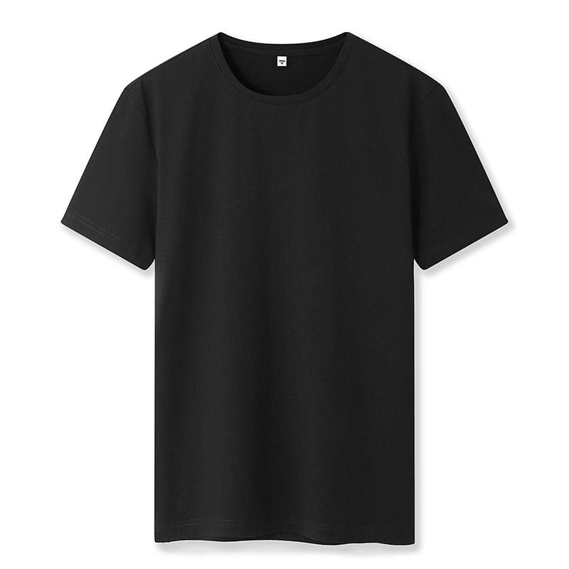 Summer New Men's 100% Cotton T-Shirt - Solid Color Soft Touch Fabric Men's Basic Tops (D8)(TM8)