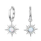 Sun Hoop Earrings - 925 Sterling Silver Opal Earrings - Charm Clear CZ Wedding Earrings (2U81)
