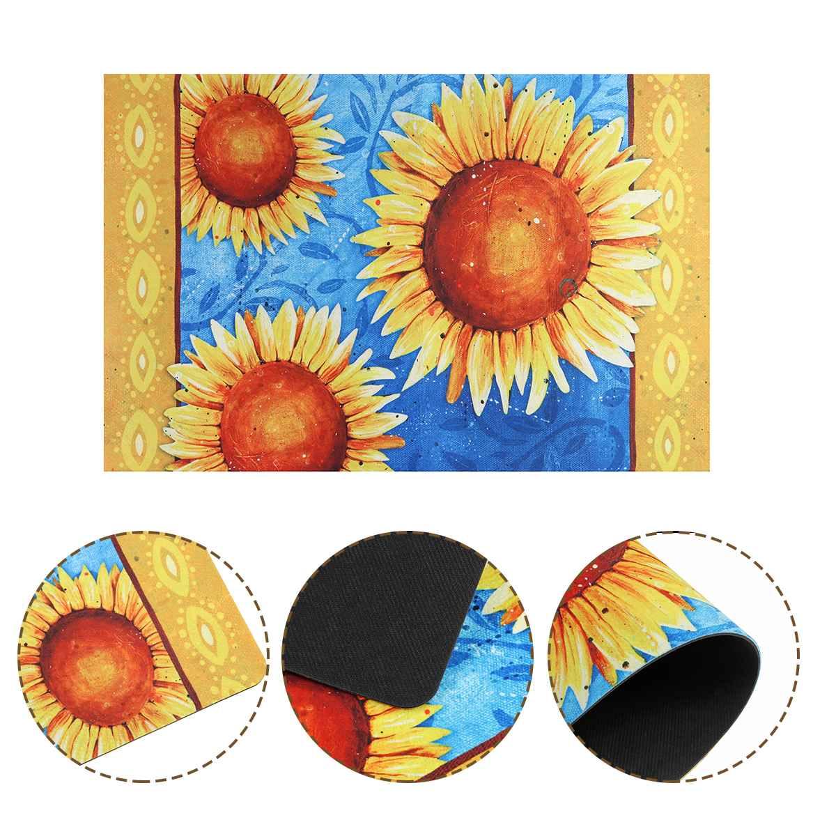 Sunflower Oil Painting Enterance Door Mat Rubber Suede Anti-slip Doormat Floor Mat Rug f (RU2)(RU4)(RU1)(1U68)