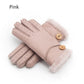 Super Warm Women Winter Warm Real Leather Gloves - Female Sheep Fur Gloves (6WH1)
