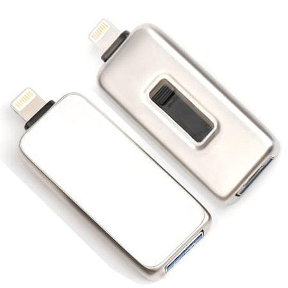Metal OTG Usb Flash Drive 32GB 128GB 256GB Pendrive External storage For iphone X 8 7 Plus 6 6s Plus 5S ipad Macbook (CA3)(F52)