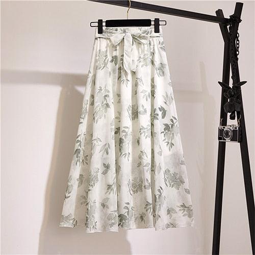 Long Skirt Women Spring, Summer Ladies Skirt - High Waist Midi Skirt (TB7)(F22)