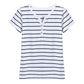 Trending Women T Shirt - Summer Top Shirts - V-neck Short Sleeve Casual T Shirts - White Strip Top - Plus Size Cotton Shirt (TB2)(F19)