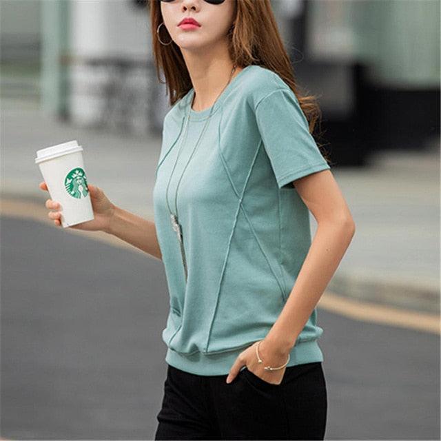 Nice Female Soft Cotton Casual Women Tops Shirts - Summer T-Shirt