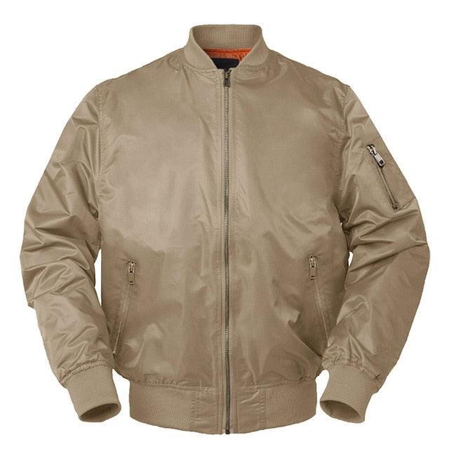 Casual Mens Winter Bomber Jacket - Outdoor Army Pilot Style Fashion Solid Windproof Coat (2U100)
