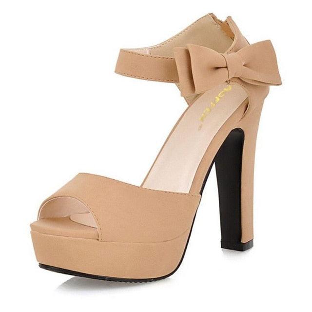 Gorgeous New Summer Peep Toe Ankle Strap Thick High Heel Sandals - Platform Lady Shoes (SH2)(SS1)(WO1)