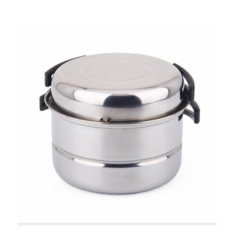 3Pcs Stainless Steel Picnic Pot Ultra-light Camping Cookware - Utensils Outdoor Cooking (AK1)